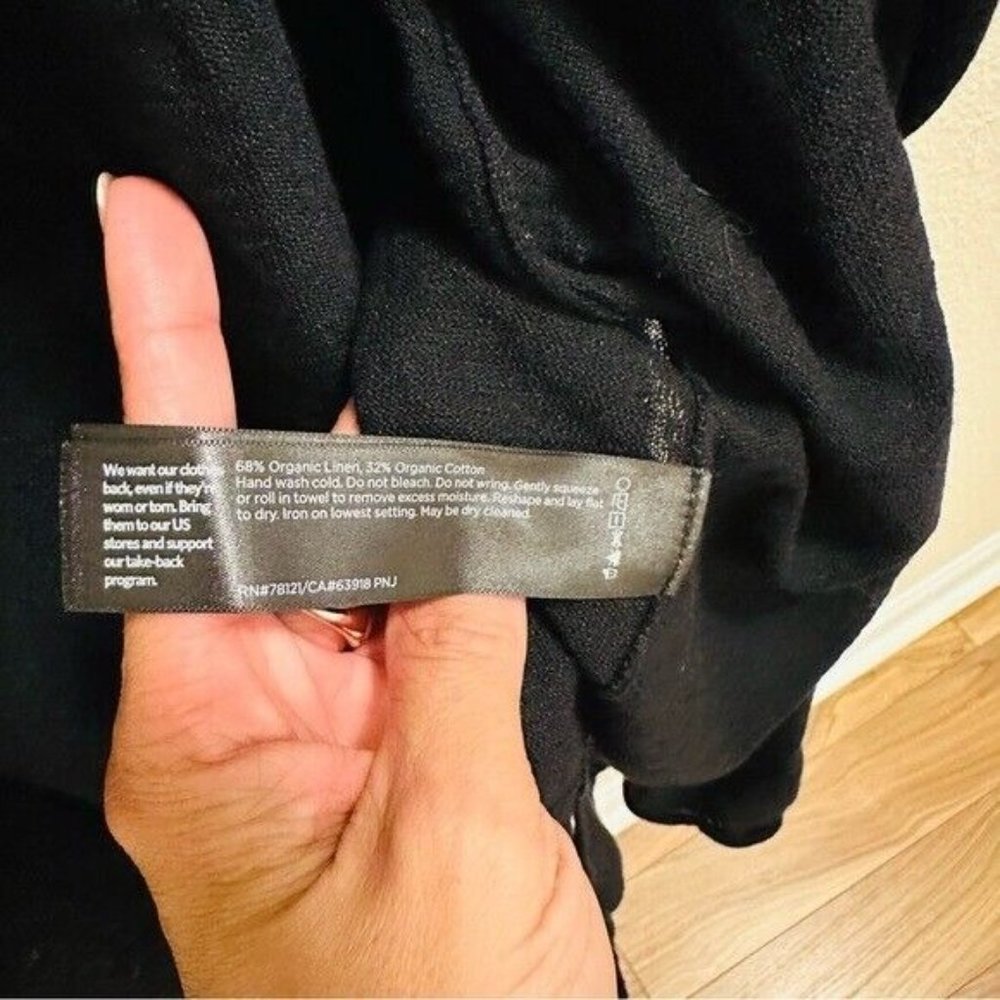 Eileen Fisher Organic Linen Cotton Jersey Long Cardigan Black Women’s Size 2X - Picture 9 of 10